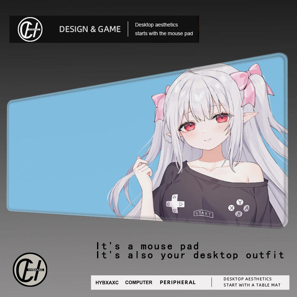 

kawaii Niliu Chahui Tokisaki Mio Girl Mousepad Sexy Girl with Laptop Gamer Anti-slip Mat XXL Keyboard Carpet Mat Desk Mat