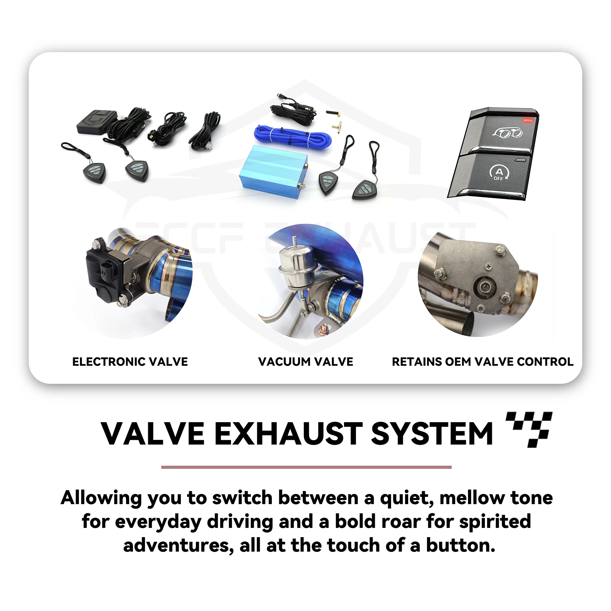 ECCF Valvetronic Titanium Catback Exhaust For Mercedes AMG C63 W205 4.0L Aggressive Sound Performance Upgrade Easy Installation