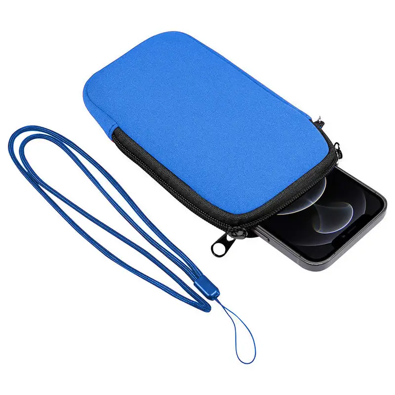 Universelle Neopren-Handytasche mit Reißverschluss Einfarbige Handy-Aufbewahrungstasche Tragbare Stoßfeste Reise-Aufbewahrungstasche – Detail 13