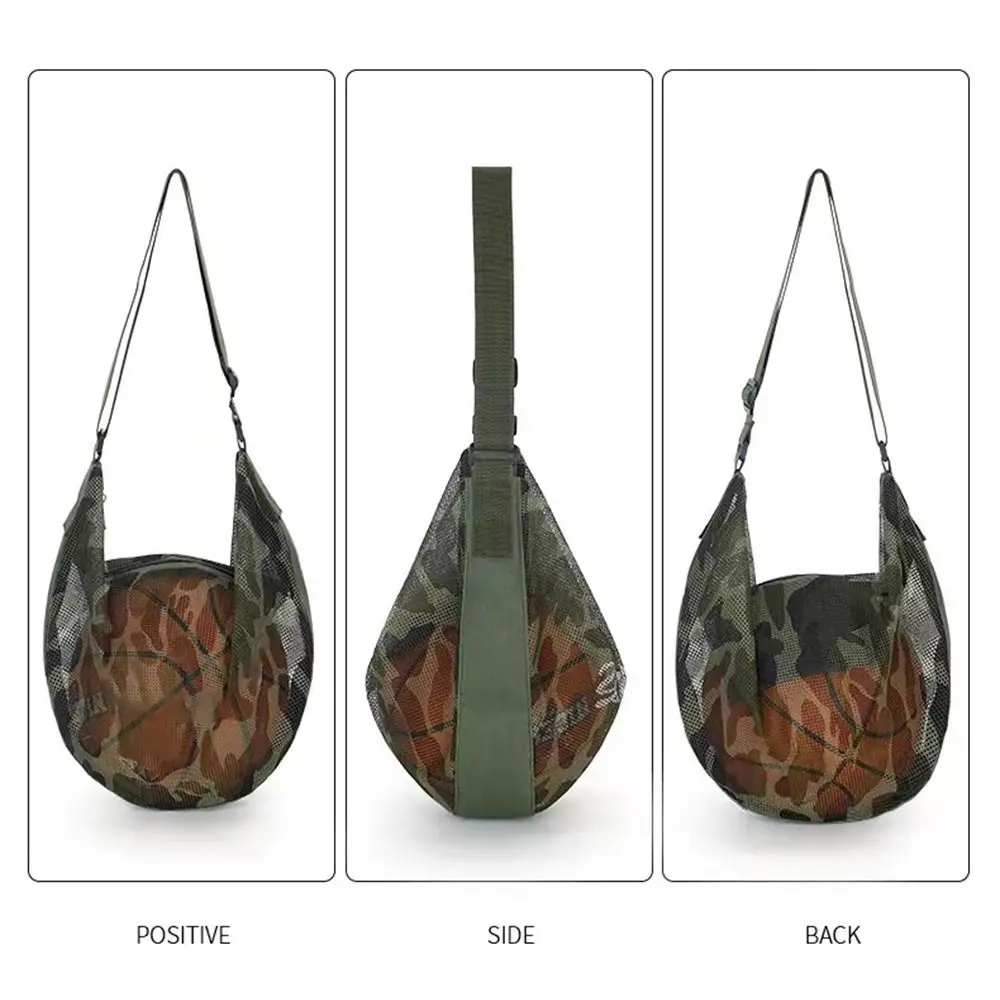 قابل للتعديل كرة القدم تخزين حقيبة الظهر المحمولة قطري شبكة كرة السلة حقيبة كتف خفيفة الوزن سستة معدنية تخزين الكرة أكياس