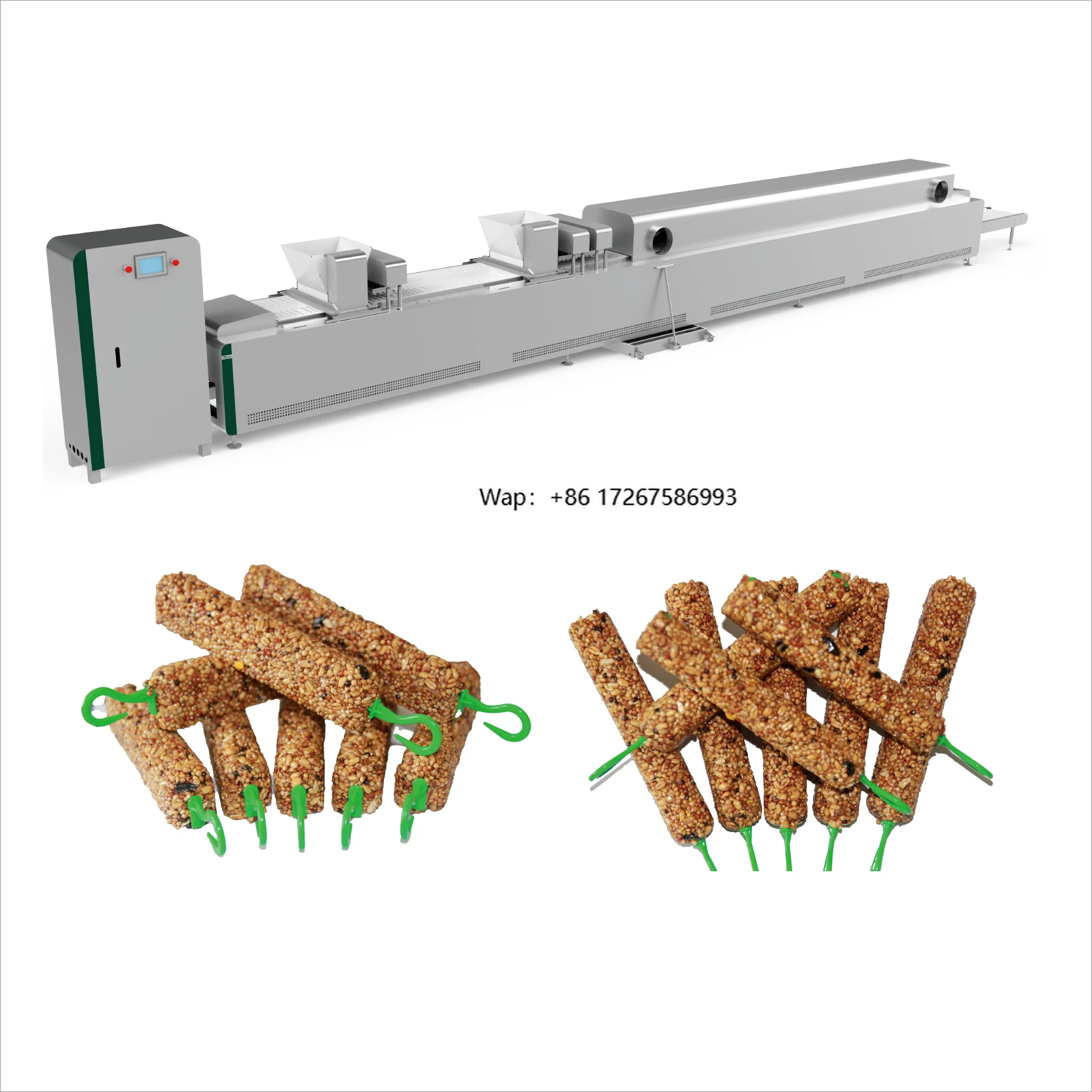 High Quality Automatic Bird Seeds Bar Processing Line with Engine High Production 3000pcs/h Capacity