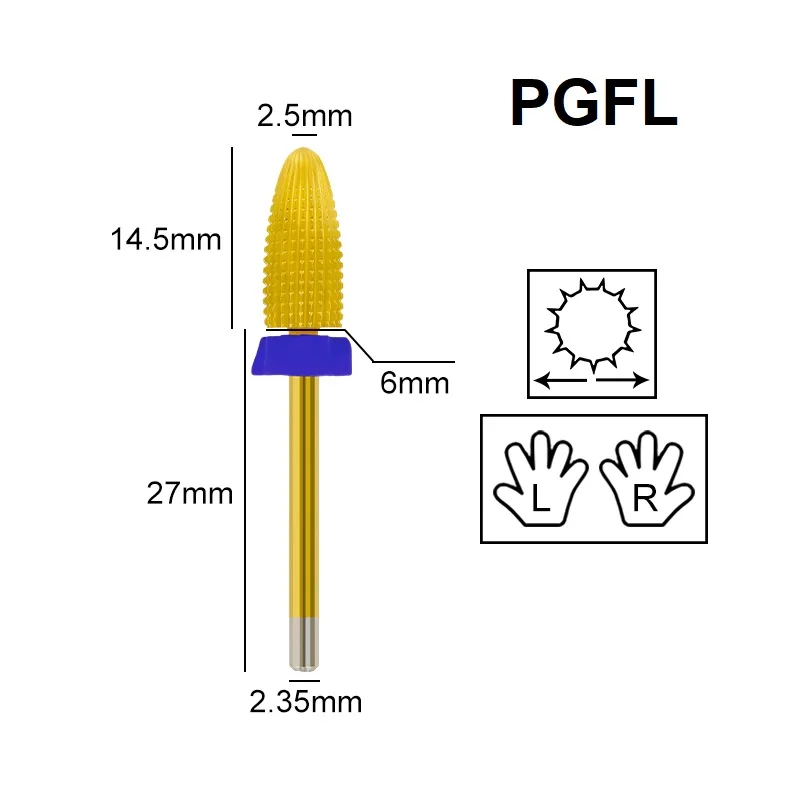Ausverkauf! Fräser aus goldenem Hartmetall für elektrische Nagelbohrmaschinen, Maniküre-Maschinen, Pediküre-Nagelfeilen-Zubehör – Detail 9