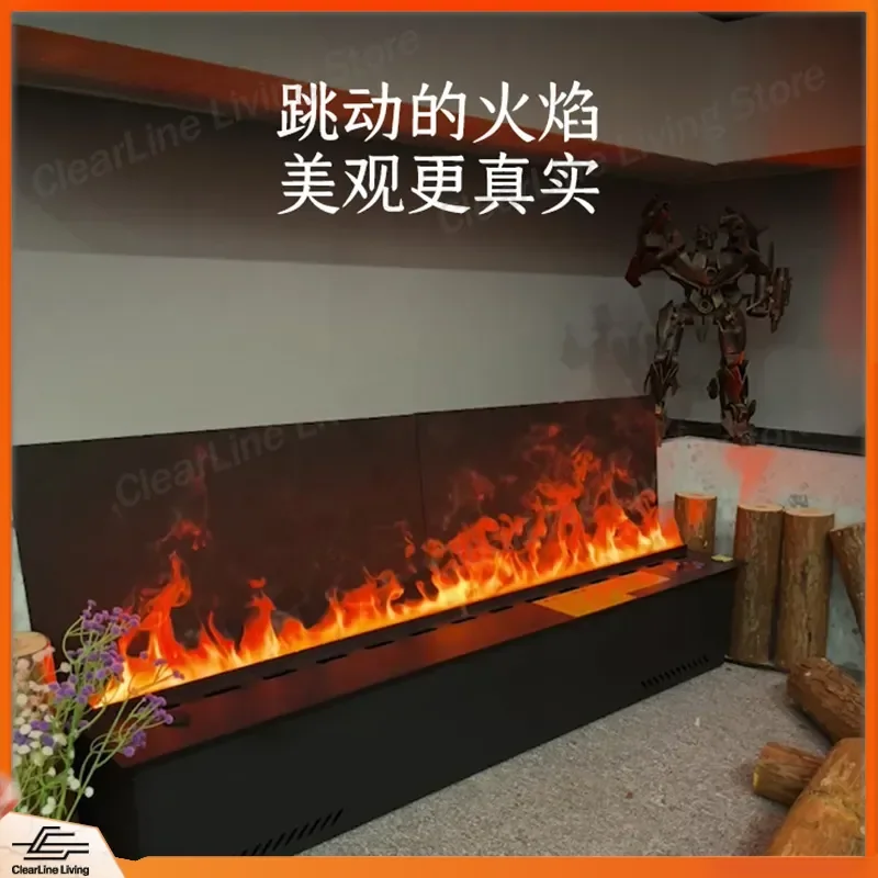 for Embedded Real Fire Household Decorative Cabinet Fireplace Light Round Furnace Core 3D Simulation Flame Atomization Wall