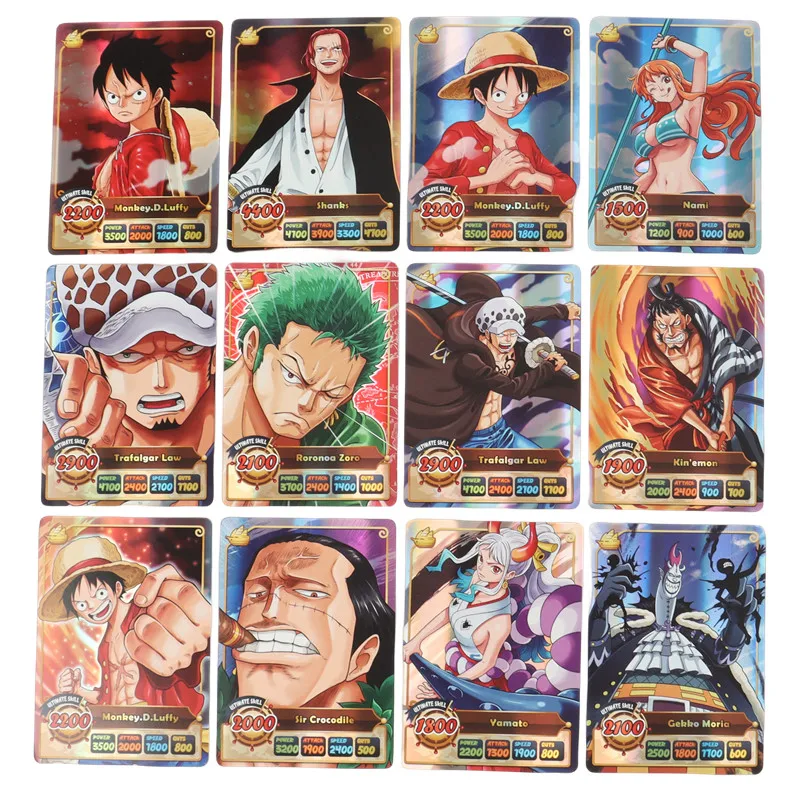 50Pcs One Piece Card English Version Holographic SSR Collection Cards Luffy Shanks Anime Character Carte for Children Gift Toys