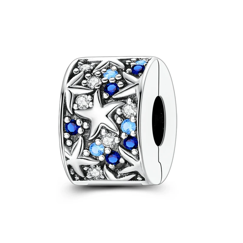925 Sterling Silber Blaue Charms Walhai Meeresschildkröte Delfin Seepferdchen Anhänger Perle Passend für Original Armreif Armband Charms Schmuck