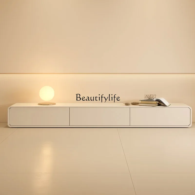 

5Cream wind paint TV cabinet combination Japanese light luxury living room floor cabinet