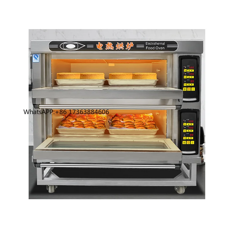 

2026Hot Sale Baking Oven Electric Commercial Bread Bakery Oven Automatic 1/2/ 3 Stainless Steel Provided Cooking Equipment 36 KX