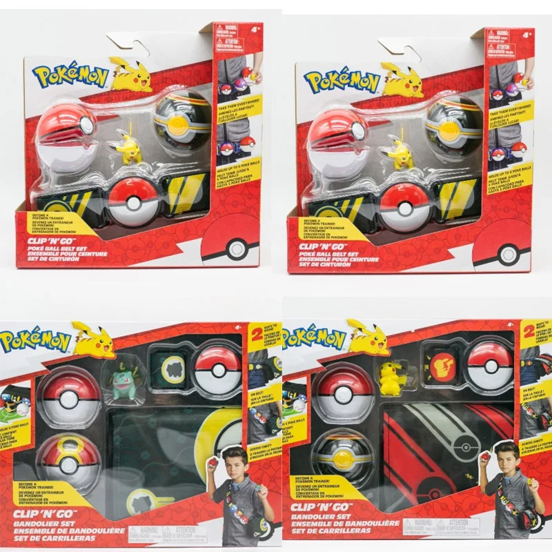 アニメポケモンピカチュウベルトエルフボールフシギダネ弾丸バッグセットアクションフィギュア模型玩具コレクション装飾飾りギフト