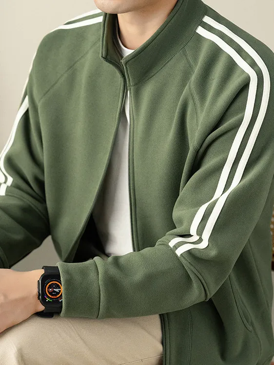 

Lakar Fce Stand Collar Jaet Men's Sweatirt Spring Autumn Large Size Thiened Jaet Outdoor Casual Sports Zipper Top