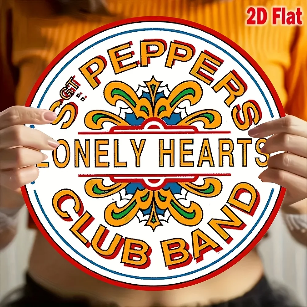 2D Flat - 2D Plane, 20X20 Cm Art Deco Metal Artwork with a Colorful Circular Logo Featuring 