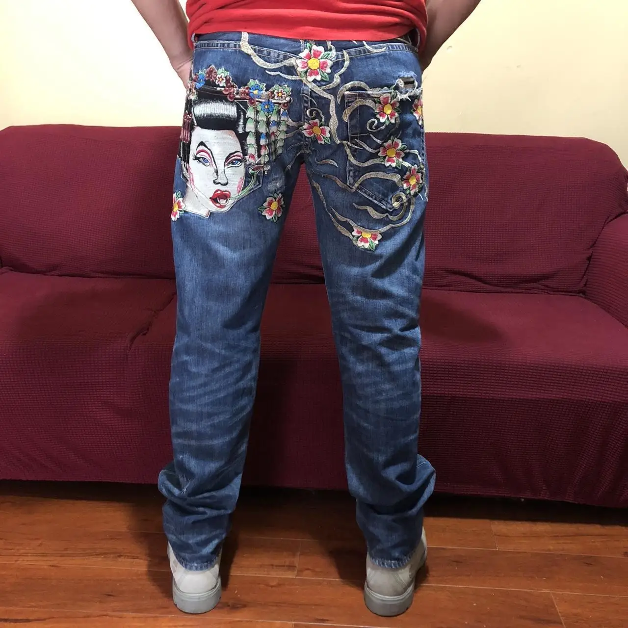 

Y2k 90s Loose Jeans Embroidered Prostitute Casual Denim Baggy Wide Leg Pants Harajuku Straight Jeans Y2k Women Clothing