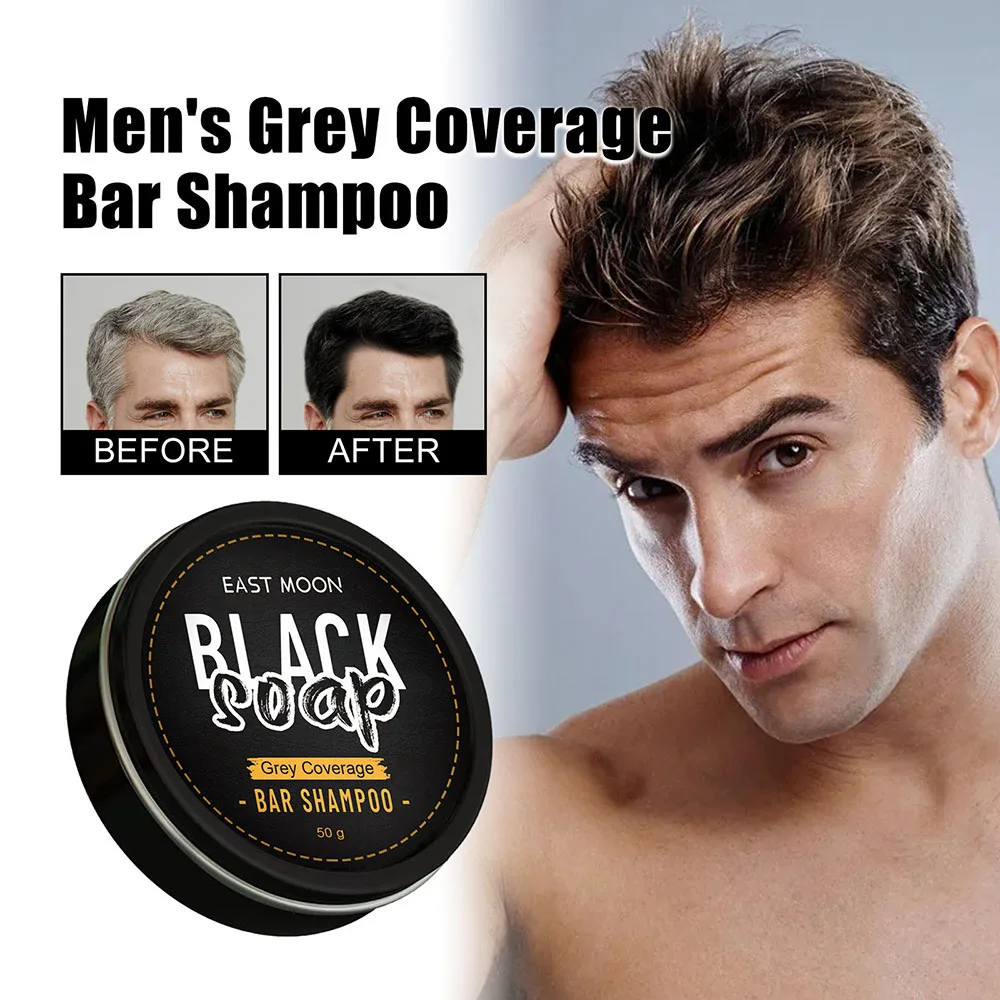 1pc Hair Darkening Grey Coverage Oil Control Black Hair Soap Hair Shampoo Hair Shower Beauty Men's Hair Care Bar Soap