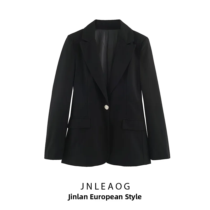 JNLEAOG Women's Slim Fit Suit Jacket Shoulder Pads Versatile Long Sleeve Polyester Fiber Autumn New Style 2026