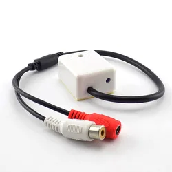 DC 9V-12V Microphone Sound Monitor Audio Pickup listening Monitoring RCA Female Adapter for CCTV audio Camera Security E14