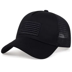 USA Flag Mesh czapka z daszkiem lato oddychający kapelusz mężczyźni kobiety taktyczne czapki Unisex Hip Hop czapki Outdoor Sport czapki z daszkiem gorras