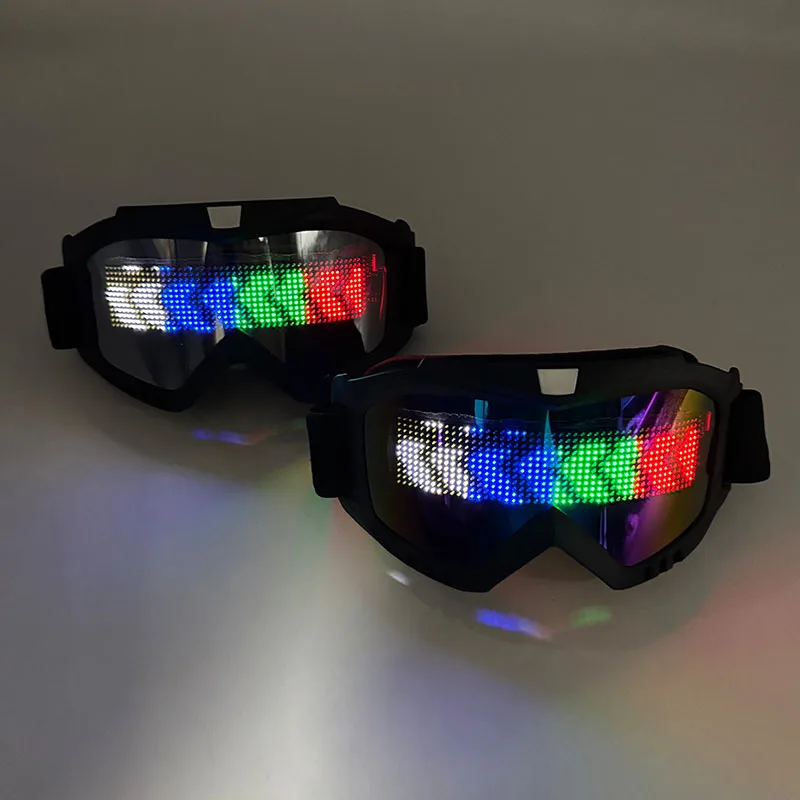 أزياء مرحلة الأداء ملحقات النظارات بارد DIY رسالة LED النظارات الشمسية التخصيص نظارات متوهجة #4