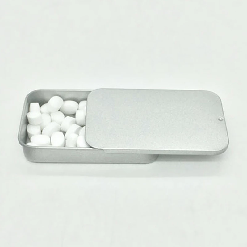 1Pcs Mini Iron Box Slide Cover Storage Box Wedding Jewelry Pill Cases Portable Tin Boxes Container Cosmetic Home Organizer