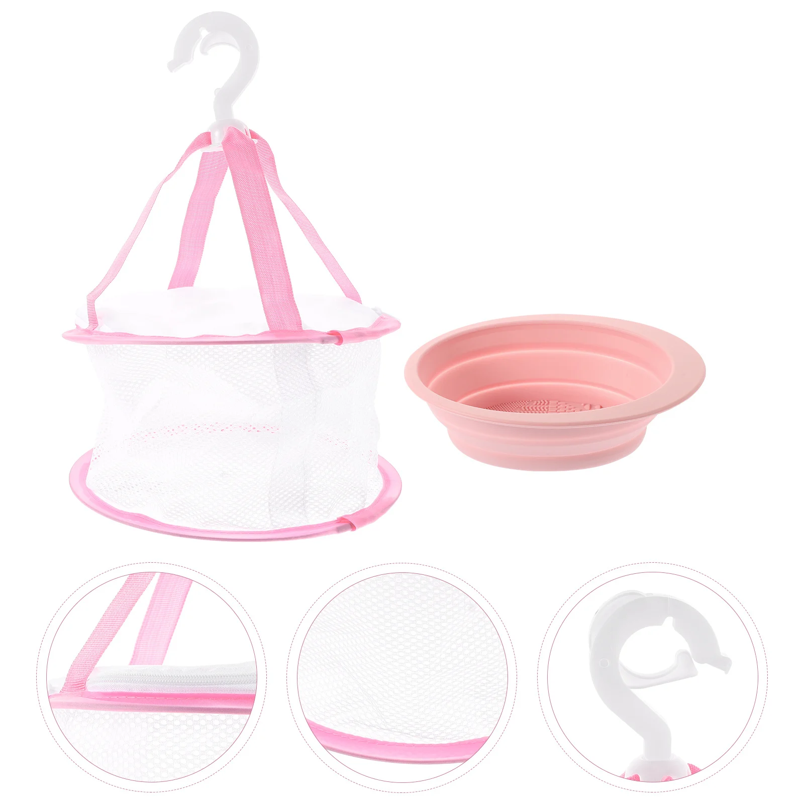 

1 set 1 Set Makeup Brush Cleaning Pad Mat Hanging Drying Net For Tools Scrubber Sponge Puff Holder Rack Organizer
