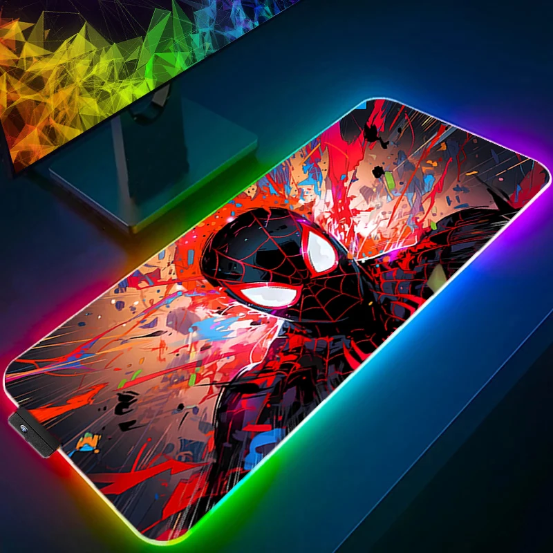 لوحة ماوس خفيفة ملونة RGB Spider-Man تخلق جوًا رياضيًا حالمًا يجب اقتناؤه للاعبين لوحة ماوس LED رائعة ومتينة #5