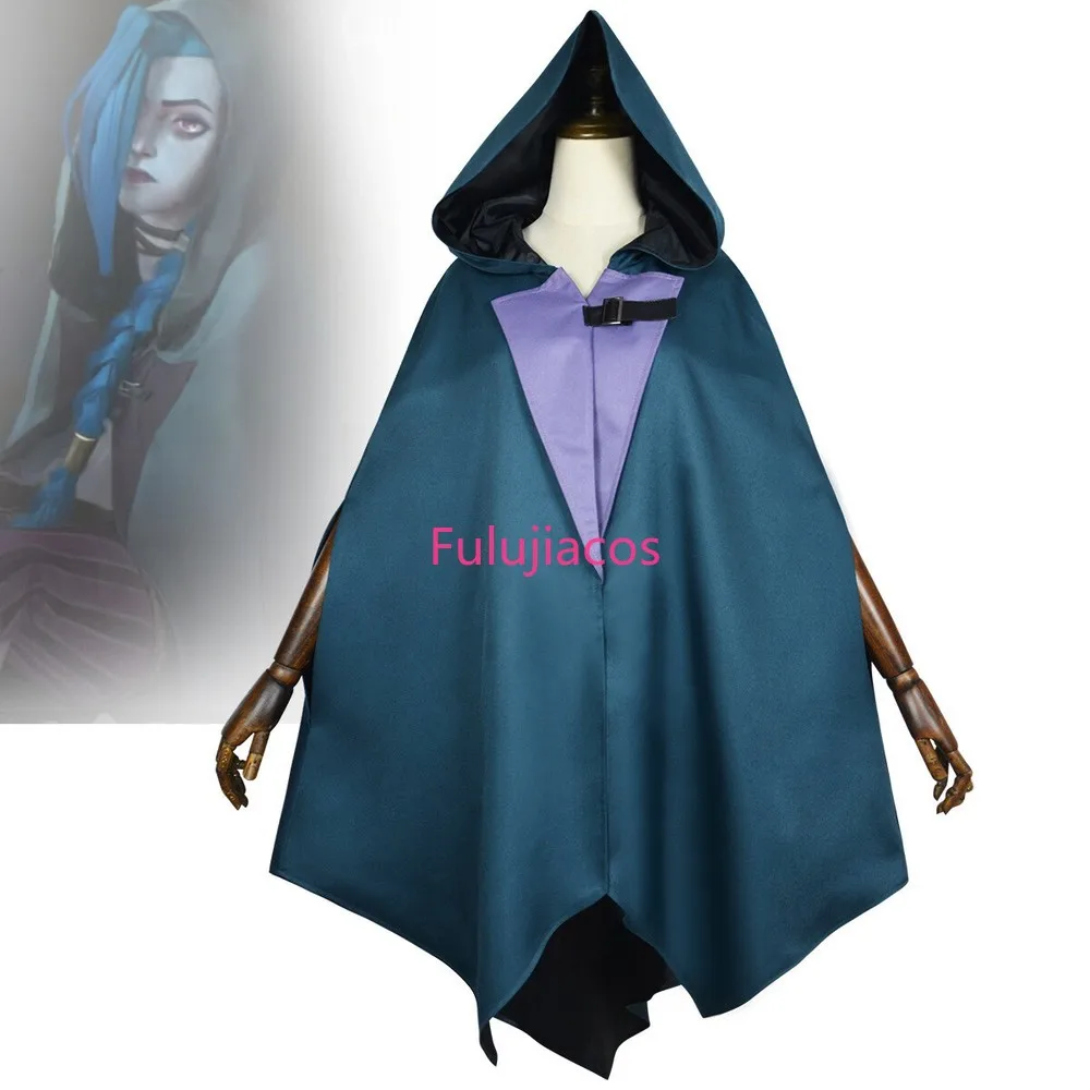 Fulujiacos Arcane 2 Jinx คอสเพลย์เสื้อคลุมเกม LOL S2 เครื่องแต่งกาย Hoodie Cape
