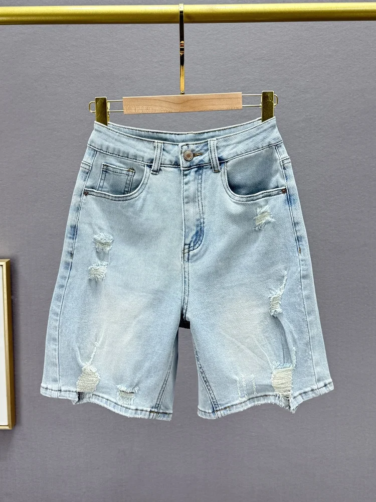 

High Waist Skinny Jeans Shorts Women's Five Inches Summer New Style Elastic Denim Shorts Wear Resistant Cotton Stretch Denim
