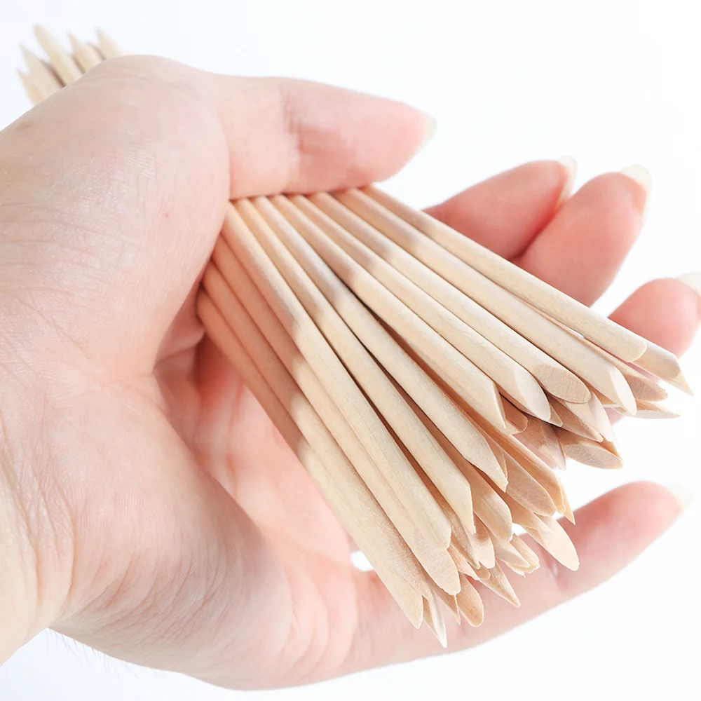100 قطعة باديكير لأطراف الأظافر البرتقال الخشب العصي مسمار مانيكير مزيل جيل للأظافر البولندية اللوحة اليوسفي عصا الأظافر أدوات #3