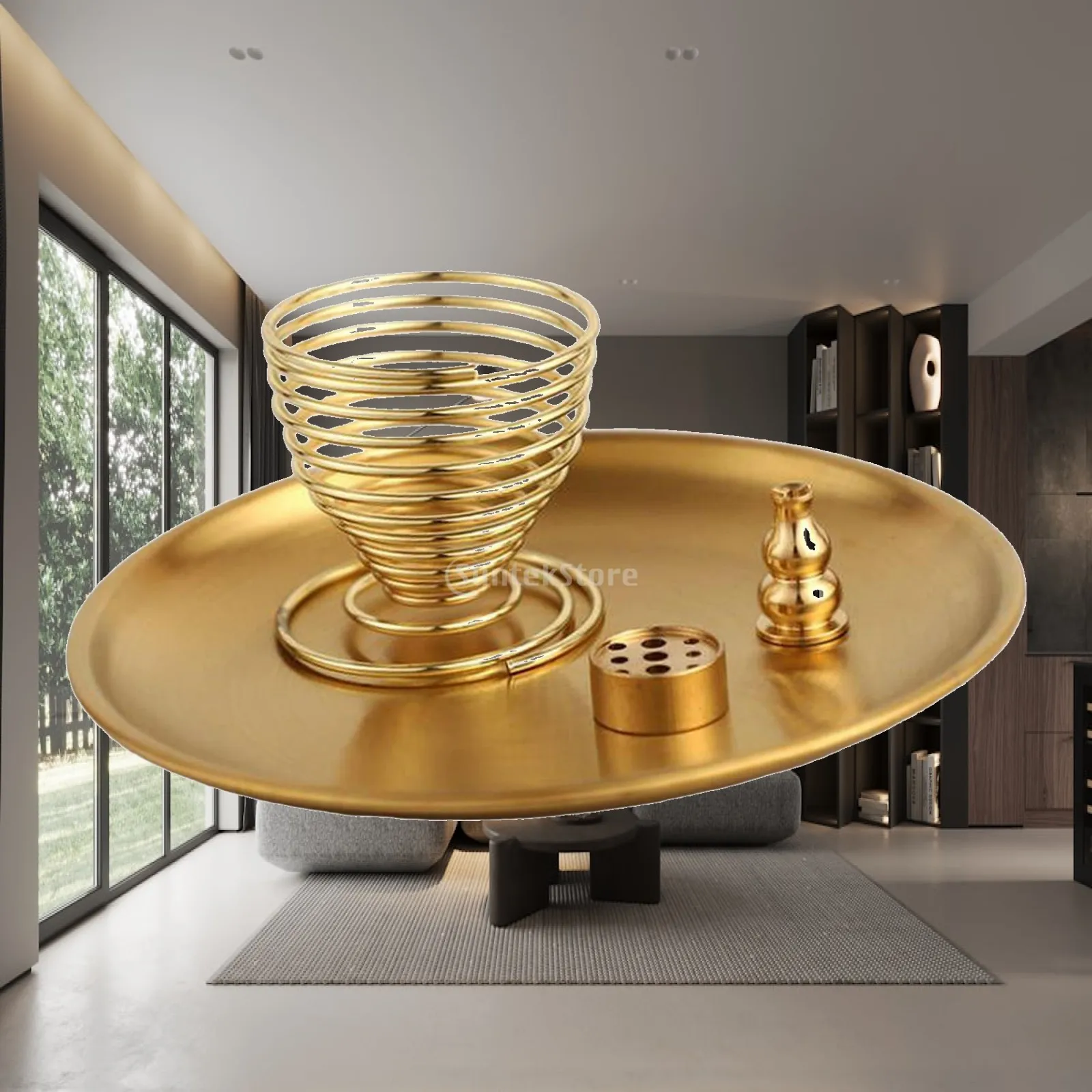 Incense Burne Holder with Holder and Tray Gift Decor Ornament Incense Burner Set Ash Catcher Censer for Bedroom Living Room SPA