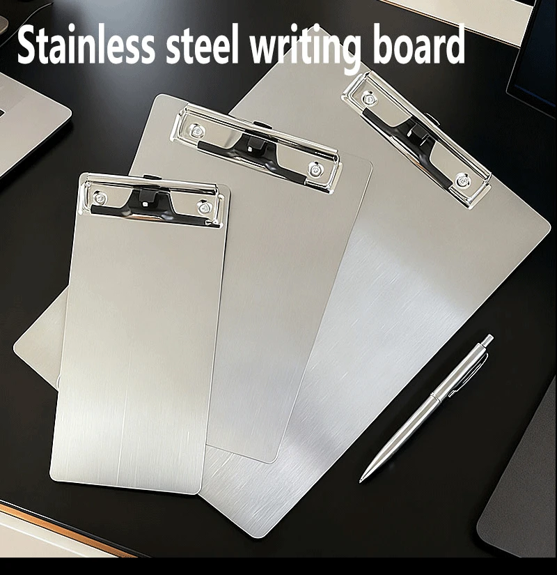 Stainless Steel Folder with Writing Board description 1