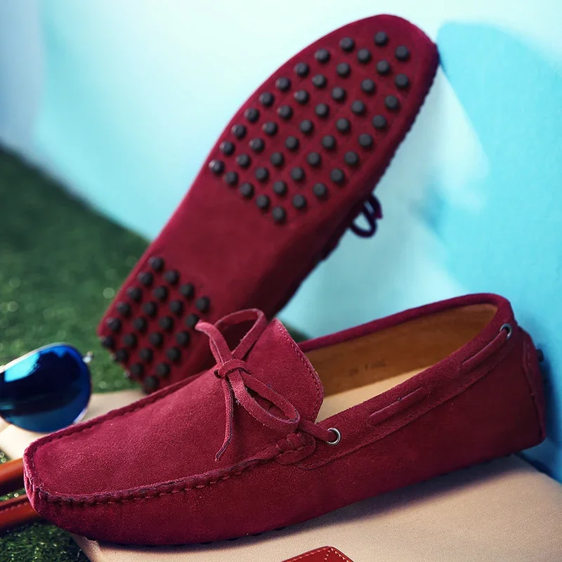 Suede Shoes Men Size 38-49 Luxury Men Loafers Soft Moccasins Man High Quality Shoes Casual Genuine Leather Driving Flats