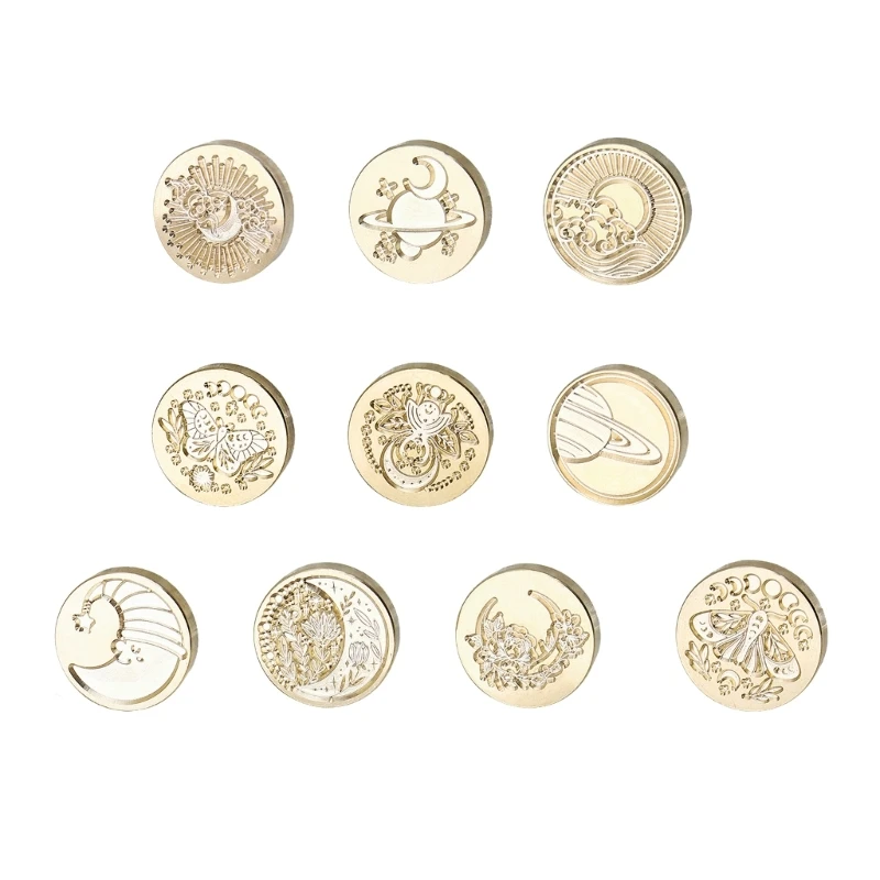 WAX Seal แสตมป์หัวดวงจันทร์ดาวขี้ผึ้งซีลแสตมป์หัวทองเหลือง Olny ไม่มี 25 มม.สำหรับคำเชิญซองหัตถกรรมแว็กซ์