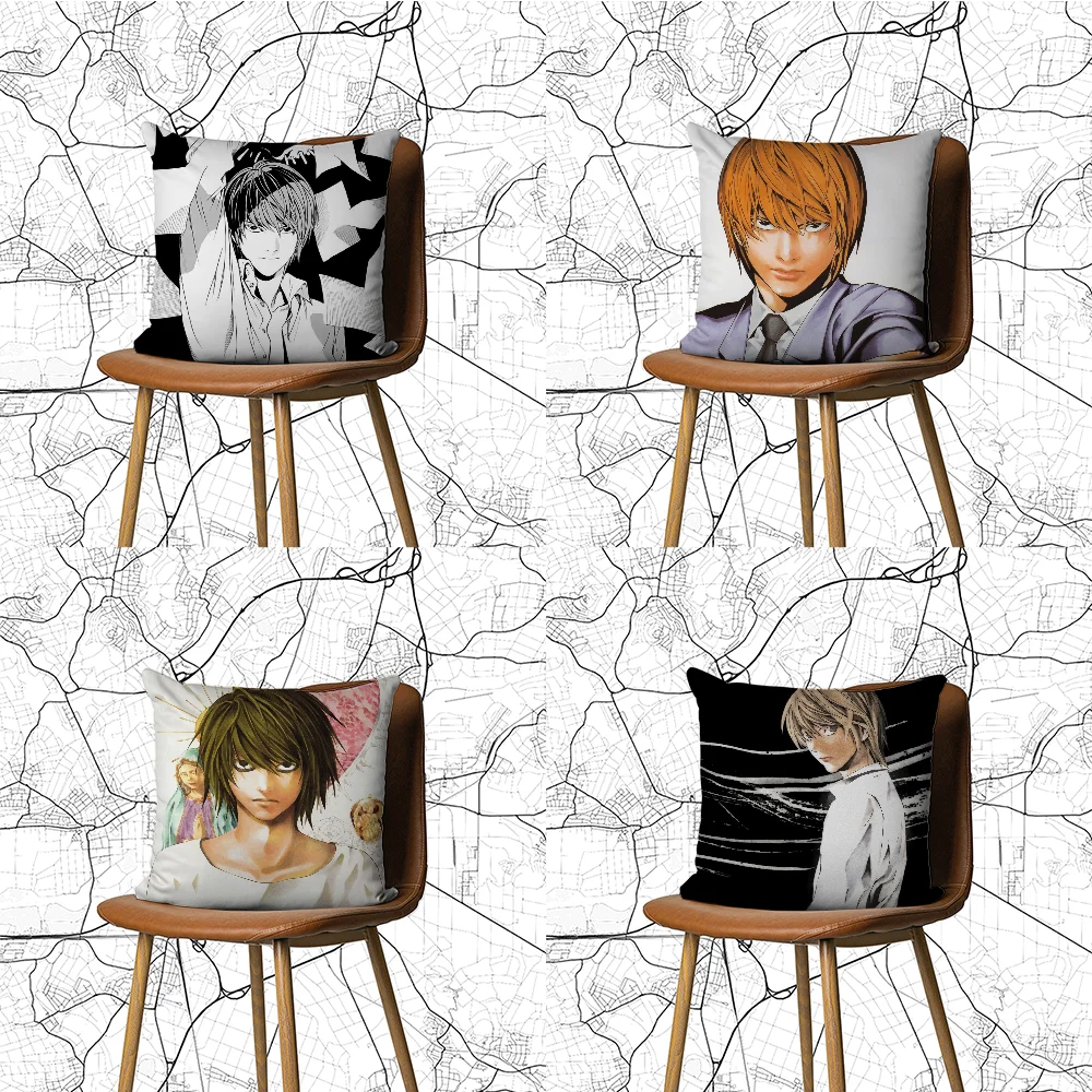 

Cartoon D-Death Note Pillow Case DIY Pillowcase Home Office Decorative Pillowcase Bedroom Sofa Car Cushion Cover 45x45 cm