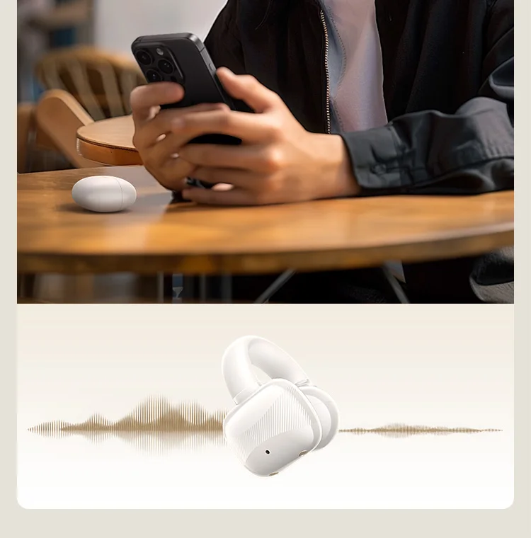 TWS Open Ear Clip Wireless Earbuds Bluetooth Sports Earphones Headphones in Mic with Earhooks & Ear Hook Headset