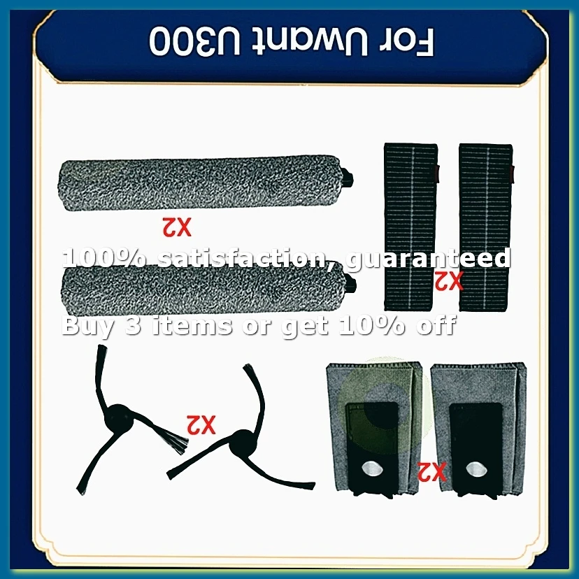 For U300 Side Brush Hepa Filter Roller Mop Dust Bags Accessories Vacuum Cleaner Parts-A009
