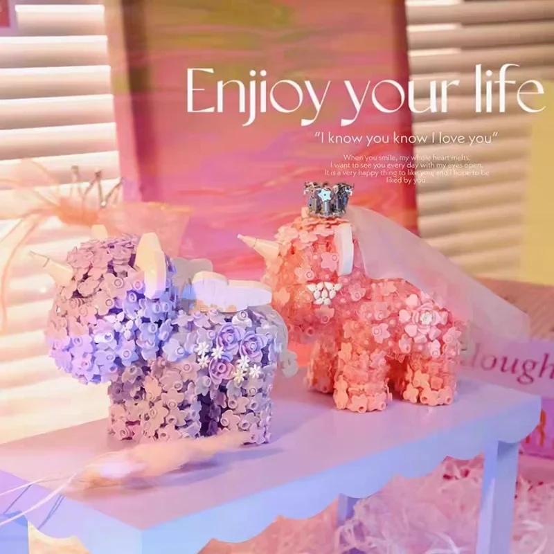 

Конструктор-сюрприз «Цветы и единороги» из мелких деталей, игрушка-украшение, креативный подарок на день рождения для мальчиков и девочек