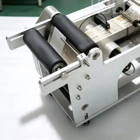 Round Container Labeling Machine, Compact Semi Auto Label Applicator, User Friendly Bottle Sticker Labeler For Small Business