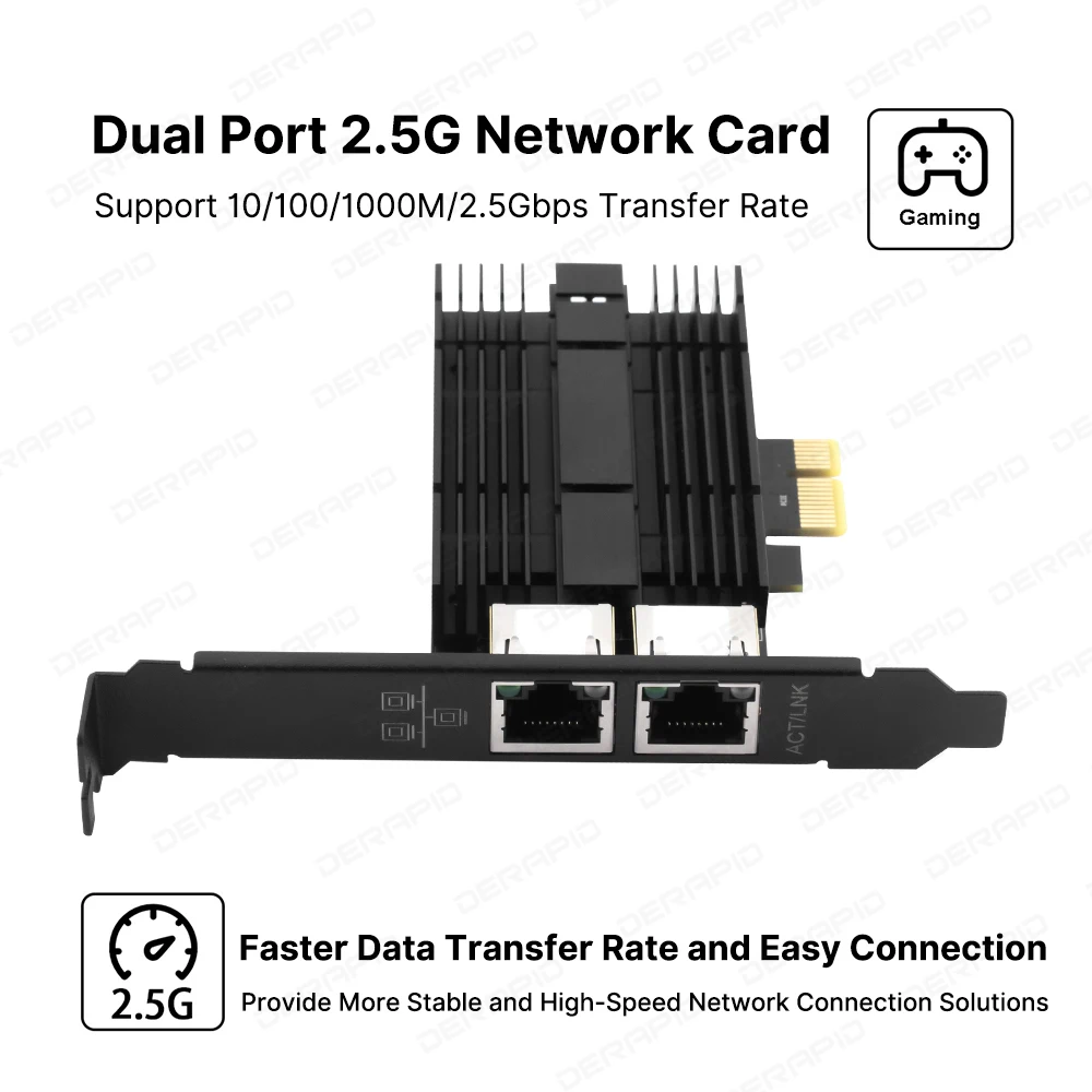 Karta sieciowa 2500Mbps PCIe do RJ45 Intel I226 2.5G Gigabit Ethernet Jedno/Dwupoortowa Karta Sieciowa 100/1000/2500Mbps do Komputera Stacjonarnego — zdjęcie 5