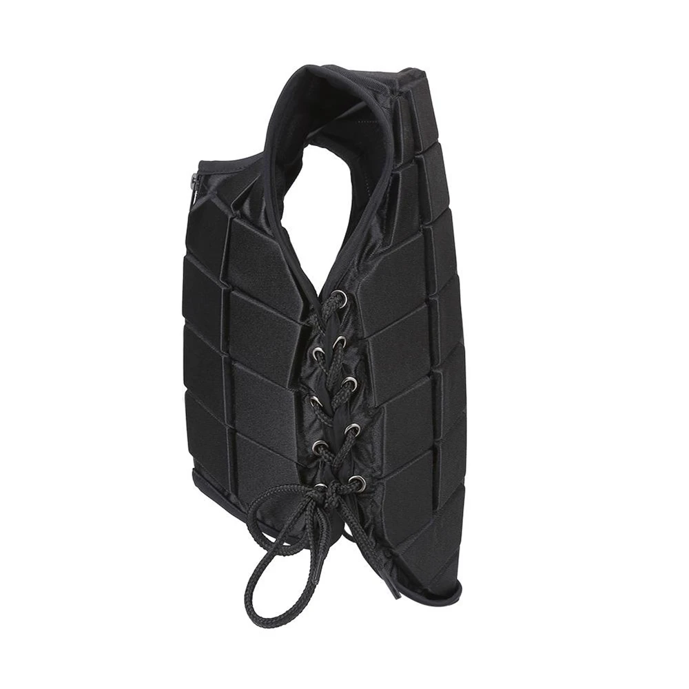 Horse Riding Vest Black Zipper Equestrian Vest for Adult Children Horse Riding Training Waistcoat EVA Equestrian Protective Pad