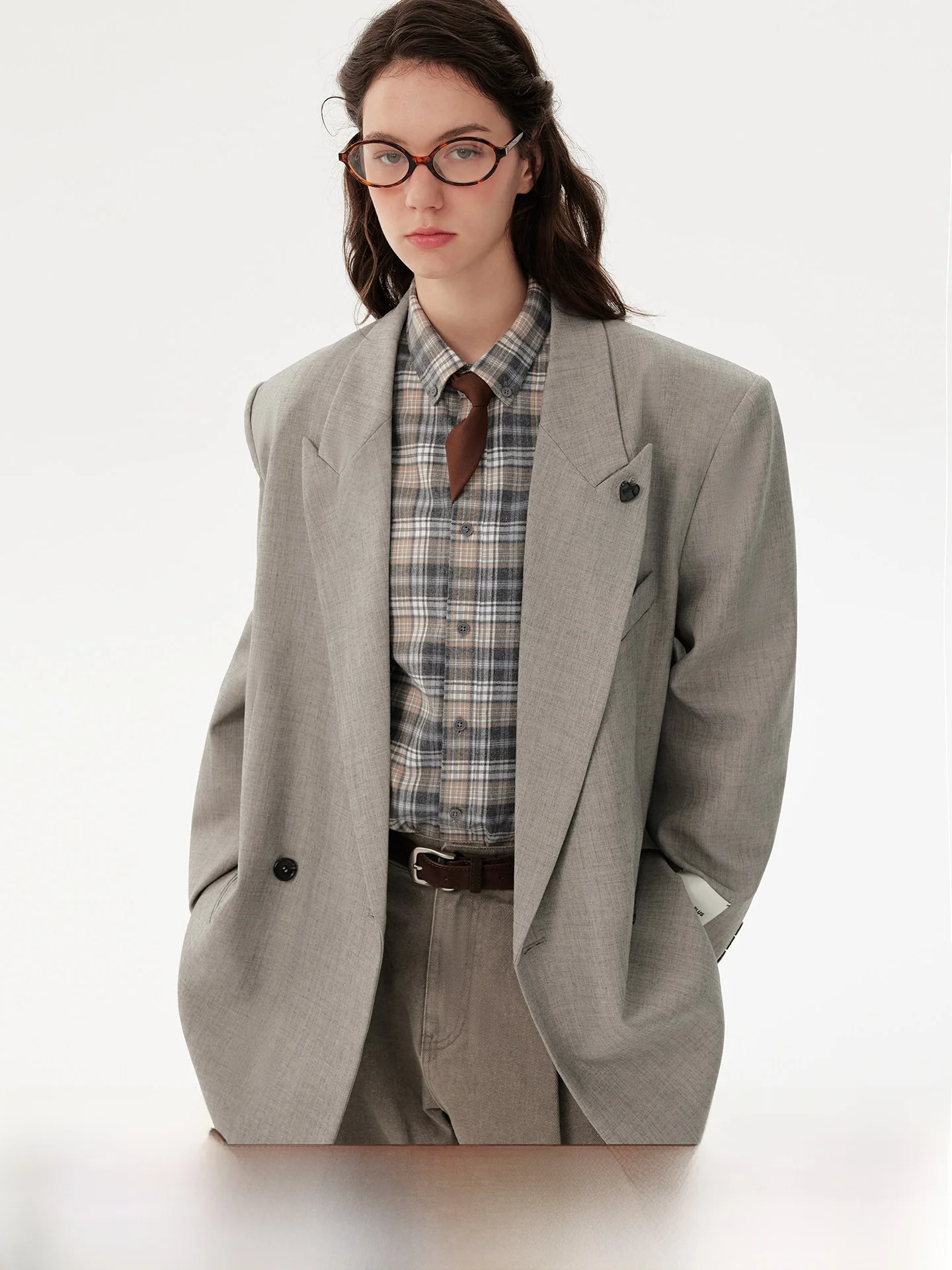 

Повседневный костюм Parisian Sle с широкими плечами и микро-силуэтом, не требующий глажки, женский, модный, из полиэстеровой смеси