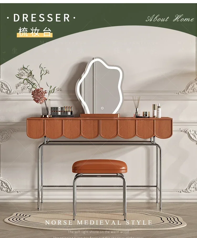 

N Antique Style Solid Wood Dressing Table Bedroom Antique Style Makeup Table