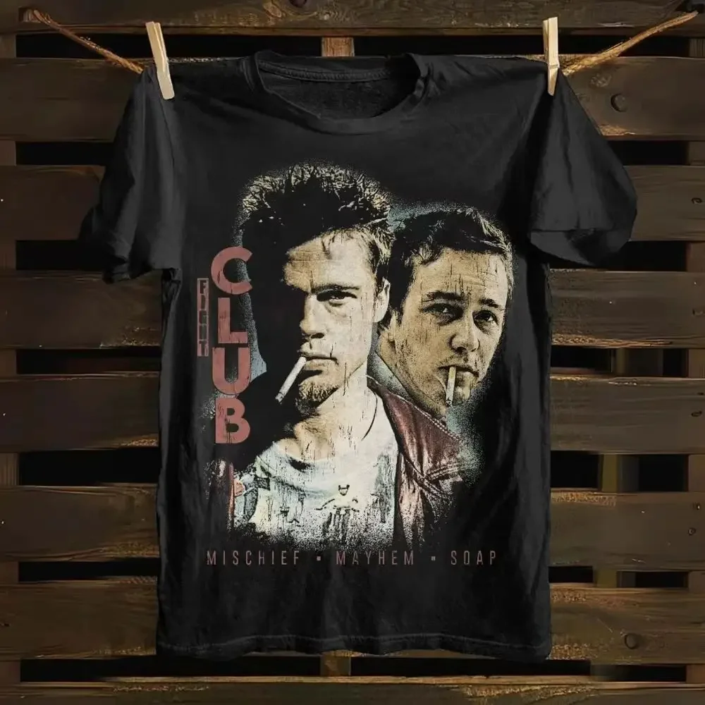 Y2k Fashion Tops 1999 Fight Club Movie Grafikdruck T-Shirts Vintage O Neck Streetwear Lässige lockere T-Shirts Fans Geschenk Unisex – Detail 5