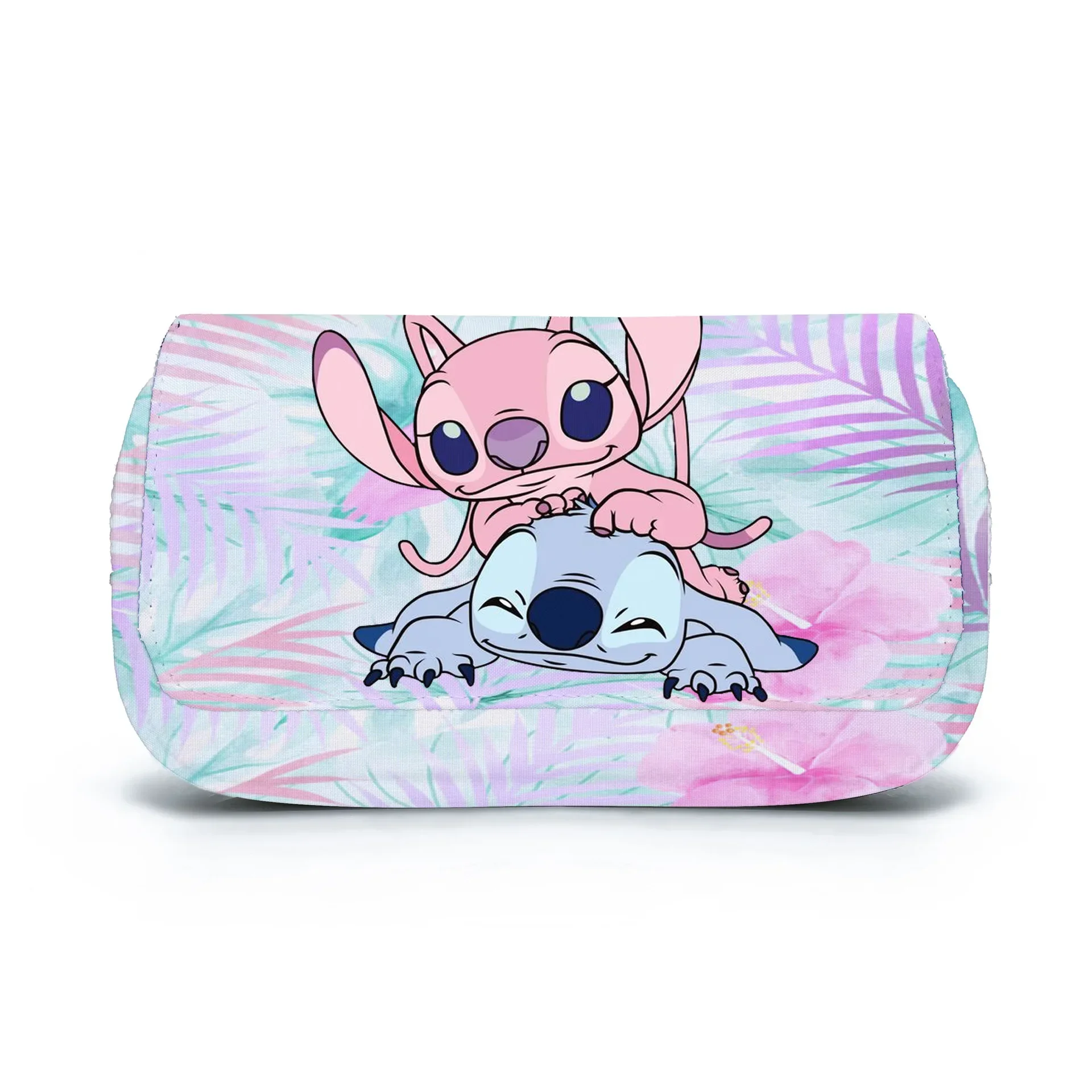 Stitch Cartoon Pen Bag Fully Printed Flap Stationery Box Cartoon Large Capacity Pencil Case Cute Anime Bags Student School Bag image 5