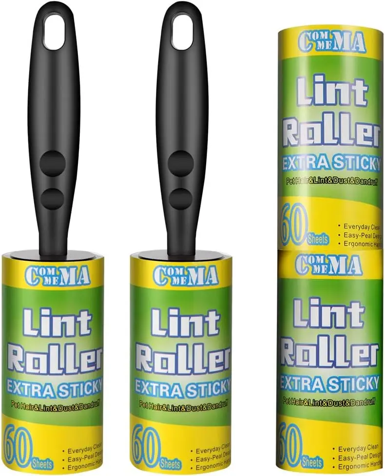 

Extra Sticky Lint Rollers for Pet Hair, 240 Sheets, 2 Handles + 4 Refills, Dog & Cat Hair Remover for Clothes & Furniture
