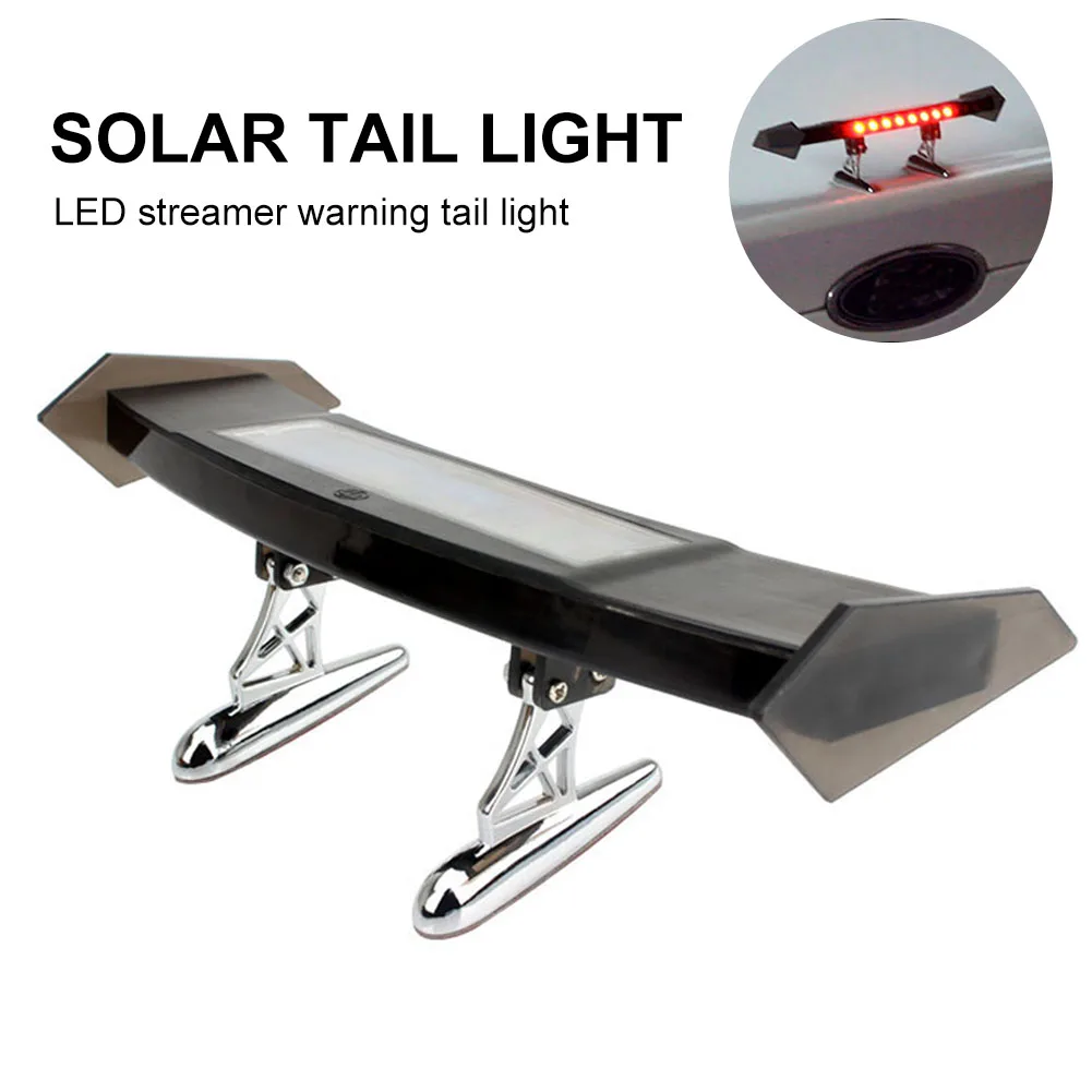

Car Brake Light Solar Powered LED Warning Lamp Spoiler Mini Rear Wing Taillight Vibration Sensor Turn Signal Car Accessories