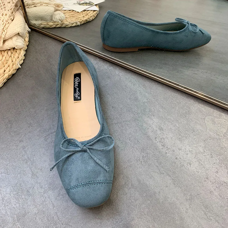 Modische flache Damenschuhe, Ballerinas, neue Frühlings- und Herbstkollektion, weiche Slip-On-Schuhe für Damen, Schmetterlingsknoten, flache Damenschuhe. – Detail 7