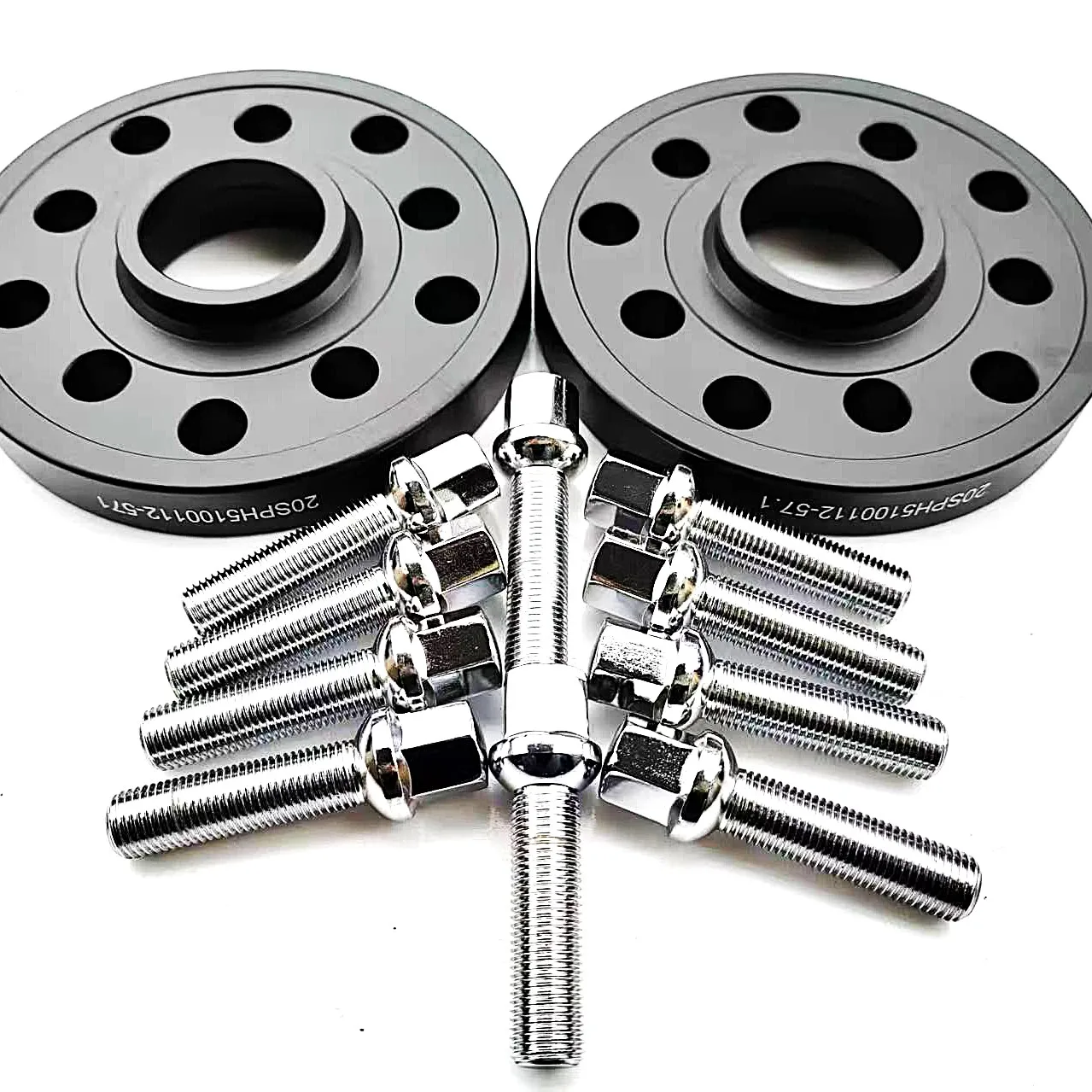 Modification Accessories 20mm=0.8 inch 5X100&5x112  57.1 2pcs Wheel spacers with 14*1.5 Ball bolts For VW Golf/Bora/Polo/Jetta
