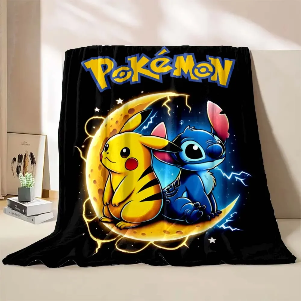 6 Sizes Pokémon Pikachu Printed Blanket Children Adult Blanket Soft and Warm Bedding for Bed Sofa Outdoor Travel Cover Blanket