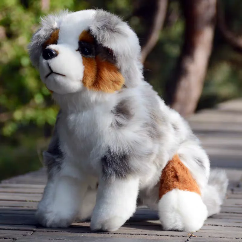 Lifelike Australian Shepherd Dog Little Puppy Animal Lovely Soft Stuffed Doll Cute Plush Toy Boy Girl Birthday Gift 1pc