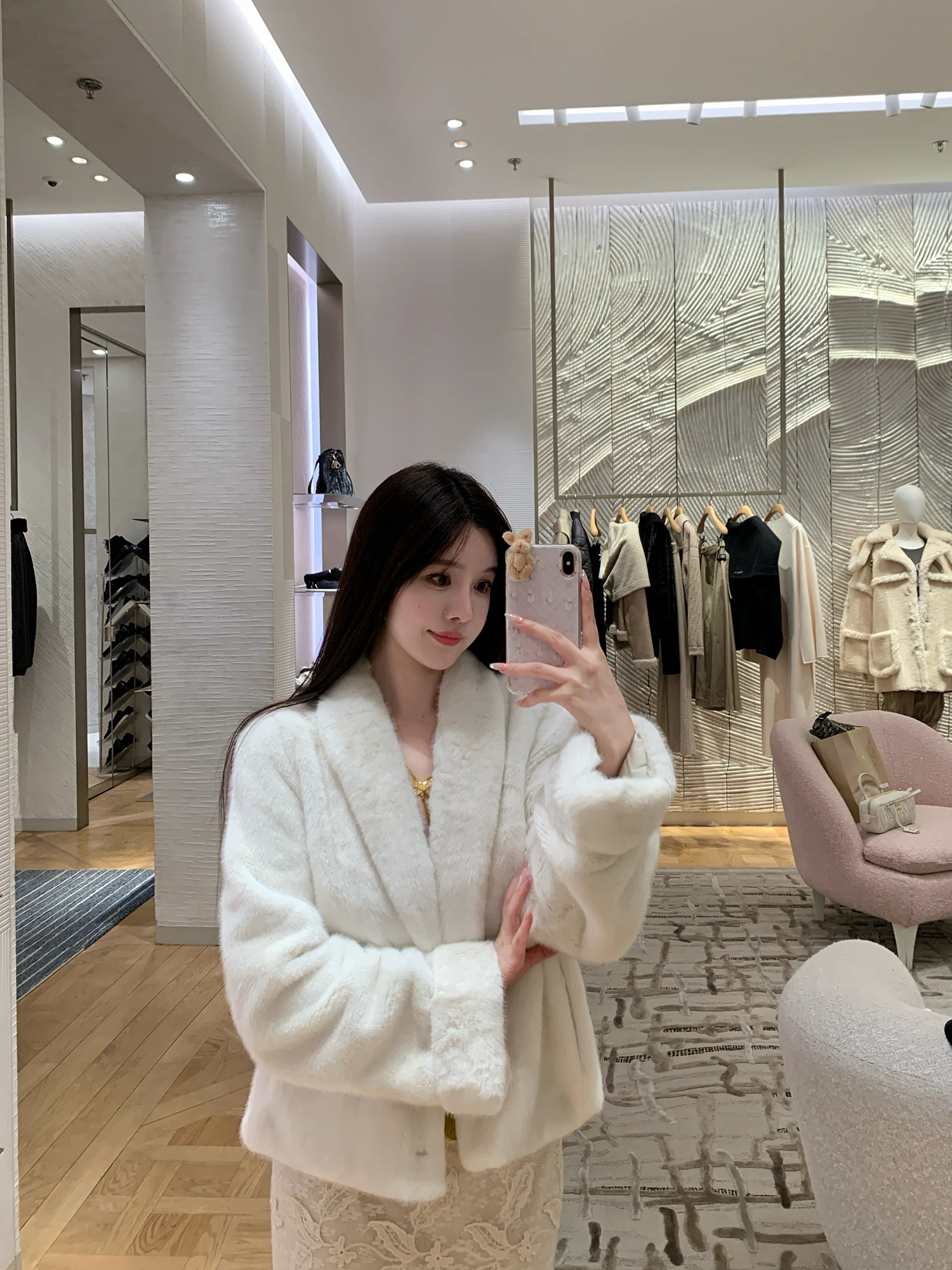 

Ele ort Fur Coat for Women Thiened Warmth Simulation Leather Environmental Protection the Swan Brand Winter Outerwear