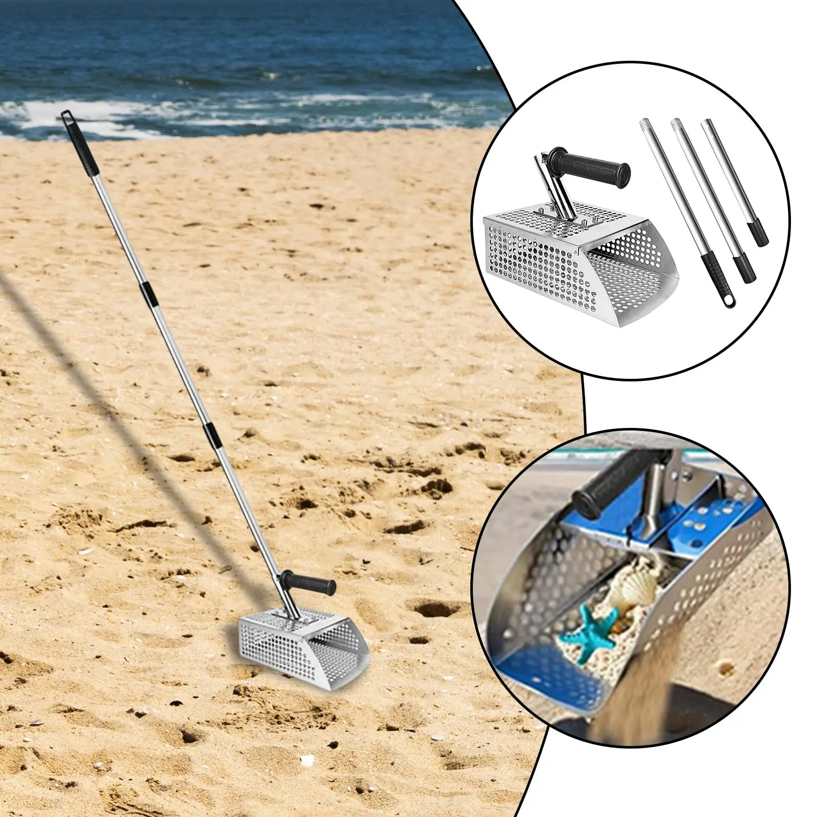 Long Handle Sand Shovel Versatile Detachable Handheld Metal Detecting Scoop
