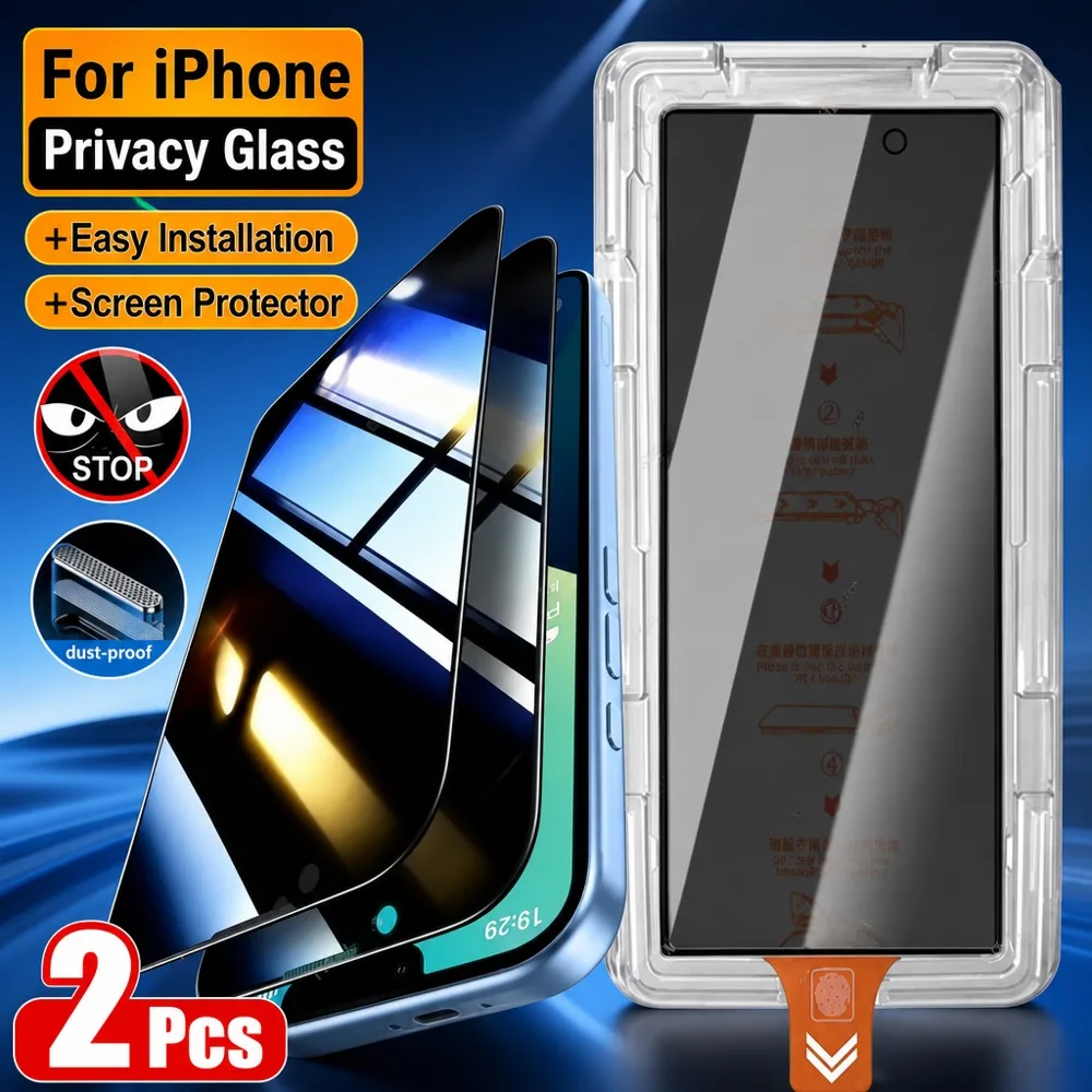 2 Stück Sichtschutz-Panzerglas für iPhone 18 17 16 15 Anti-Spy Displayschutzfolie für iPhone 14 13 12 11 Kratzfest Bruchsicher
